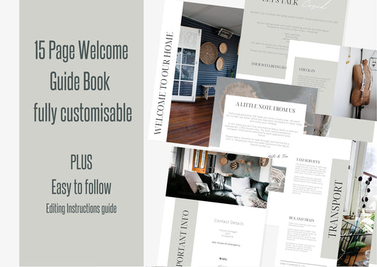 Welcome Book Template | Canva Template | AirBnb | Host Guide | Welcome Book | Home Rental Guidebook | Vacation Guide | Silver Sage