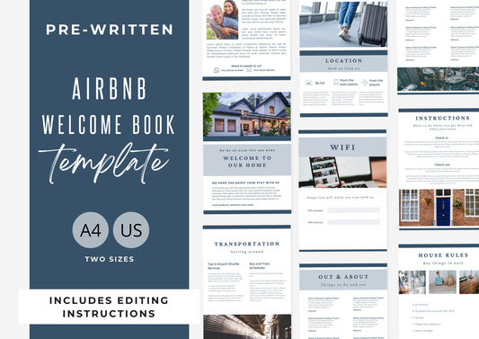 Welcome Guest Book Template | Canva Template | AirBnb | Host Guide | Welcome Book | Home Rental | Vacation Guide | Welcome Guide | Malai