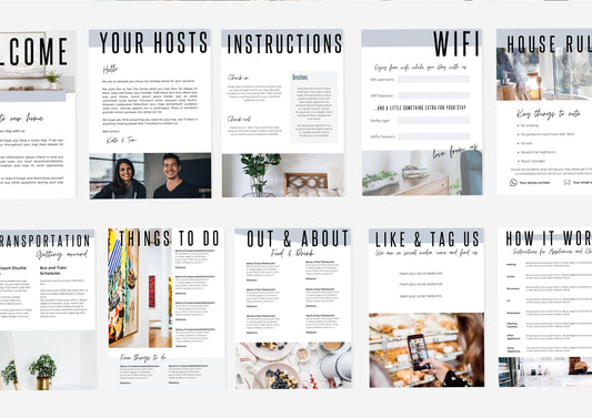 Airbnb Welcome Book | AirBnb | VRBO | Welcome Book | Airbnb Printable | Home Rental Guidebook | Vacation Guide | Airbnb Host | Blue Horizon