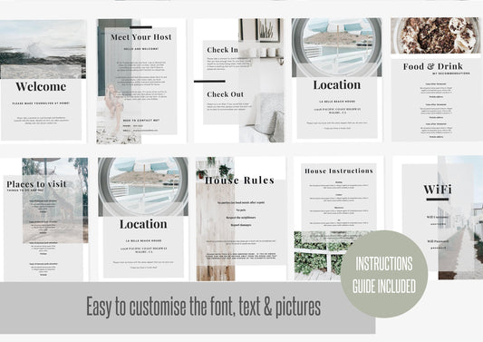 Welcome Guest Book Template | Canva Template | AirBnb | Host Guide | Welcome Book | Home Rental Guidebook | Vacation Guide | Pebble Shore