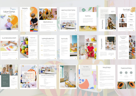 Childminder Welcome guide - Nursery Brochure - Childminder Templates - Prospectus - Brochure template - Small Business - Simple and Bright