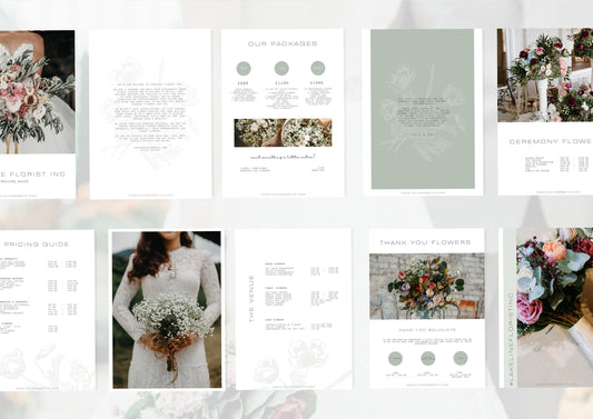 Wedding Florist Pricing Guide -  Welcome guide - Template for Florists - Florist Templates - Guide - Florist Brochure - Amaryllis