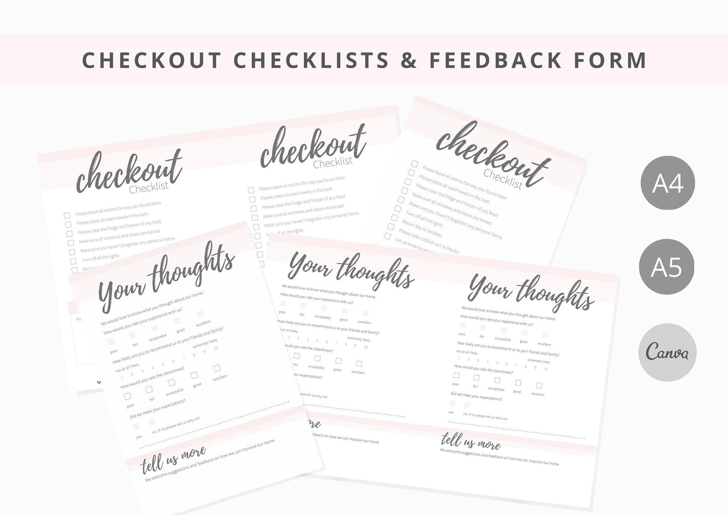 Host Bundle | Welcome Book | Checklist | Feedback Form | Welcome Guide |  VRBO | Guest Book Template | Casa Rose