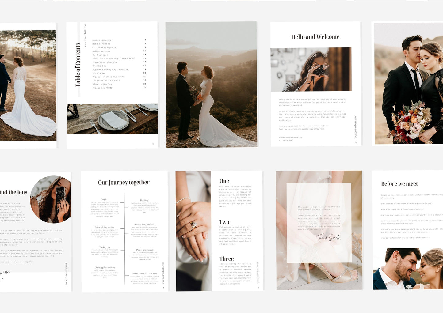 Photography pricing template for wedding photographers | Editable photography pricing and portfolio template fully customisable