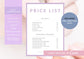 Nail Salon Services Pricing Menu | Pricing Guide | Nail Salon Template | Brochure Template | Business Template | Lollipop purple