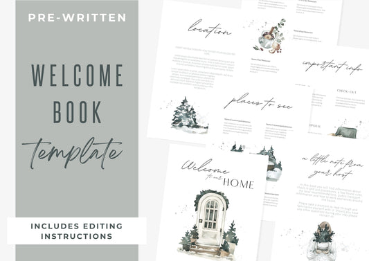 Welcome Book Template | Canva Template | AirBnb | Host Guide | Welcome Book | Home Rental Guidebook | Vacation Guide | Winter Retreat