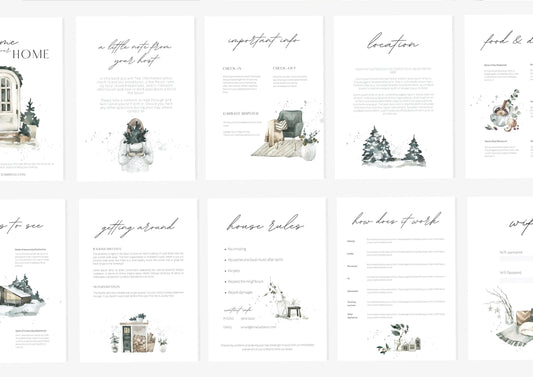 Welcome Book Template | Canva Template | AirBnb | Host Guide | Welcome Book | Home Rental Guidebook | Vacation Guide | Winter Retreat