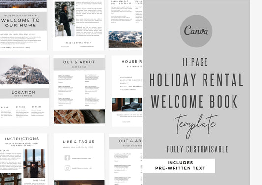 AirBnb Welcome Book Template | AirBnb | VRBO | HomeAway | Editable Home Rental Book | Home Rentals | Clay