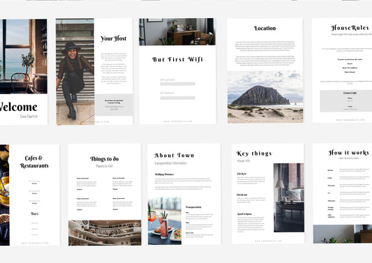 Welcome Book Template | Canva Template | AirBnb | Host Guide | Welcome Book | Home Rental Guidebook | Vacation Guide | Lakeshore Hideaway