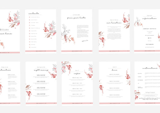 Welcome Book Template | Canva Template | AirBnb | Host Guide | Welcome Book | Home Rental Guidebook | Vacation Guide | Pink Blossom