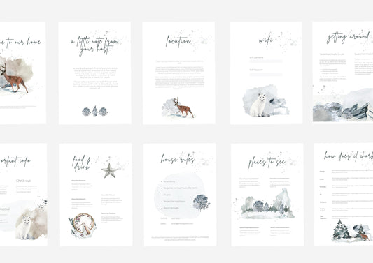 Welcome Book Template | Canva Template | AirBnb | Host Guide | Welcome Book | Home Rental Guidebook | Vacation Guide | Winter Wonderland