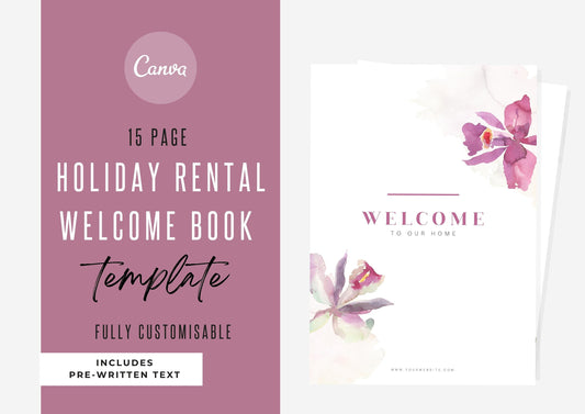 Welcome Book Template | Canva Template | AirBnb | Host Guide | Welcome Book | Home Rental Guidebook | Vacation Guide | Orchid Dreams