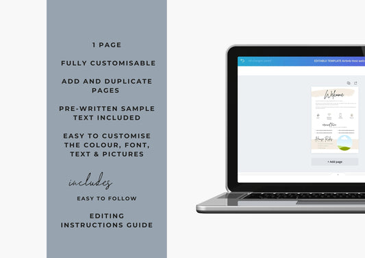 Welcome Letter | Canva Template | AirBnb | Host Guide | Airbnb Host Welcome Letter | Home Rental Welcome Letter | Sand