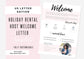 Welcome Letter | Canva Template | AirBnb | Host Guide | Airbnb Host Welcome Letter | Home Rental Welcome Letter | Starlight Pink