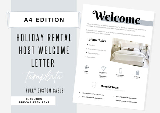 Airbnb Welcome Sign Template, Welcome Guide AirBnB, Airbnb Sign, Airbnb Check Out, House Rules, Airbnb Template, Starling