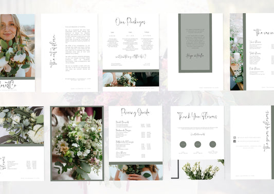 Wedding Florist Pricing Guide Template, Editable, Stress-free drag and drop editing and pre-written for your ease for your floral business.