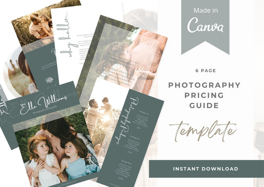 Photography Pricing guide -  Welcome guide - Template for Photographers - Photographer Templates - Photography Guide - Digital Download