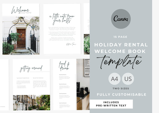 Welcome Book Template | Canva Template | AirBnb | Host Guide | Welcome Book | Home Rental Guidebook | Vacation Guide | Nevada Blue