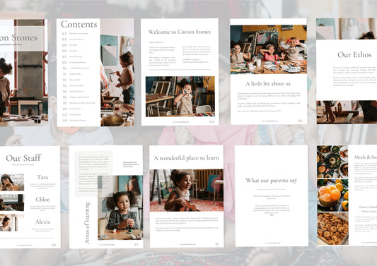 Childminder Welcome guide - Nursery Brochure - Template - Childminder Templates - Prospectus - Brochure template - Small Business - Neutral