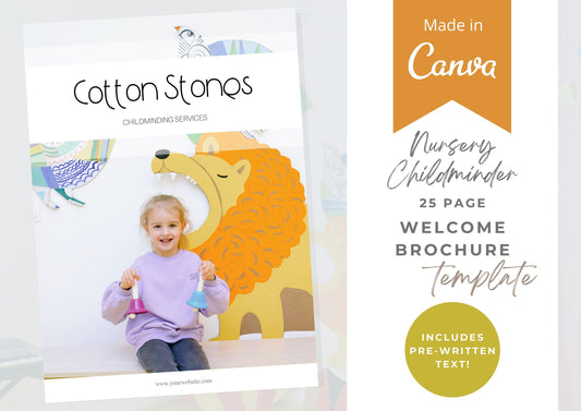 Childminder Welcome guide - Nursery Brochure - Childminder Templates - Prospectus - Brochure template - Small Business - Simple and Bright