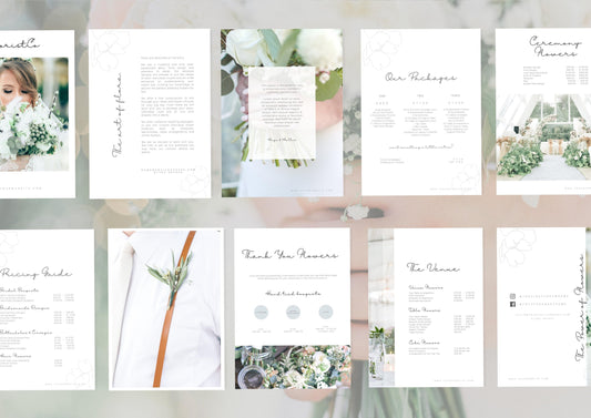 Wedding Florist Pricing Guide -  Welcome guide - Template for Florists - Florist Templates - Guide - Florist Brochure - Petal