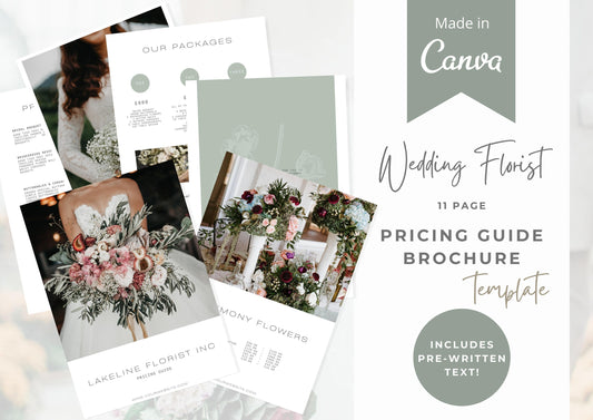 Wedding Florist Pricing Guide -  Welcome guide - Template for Florists - Florist Templates - Guide - Florist Brochure - Amaryllis