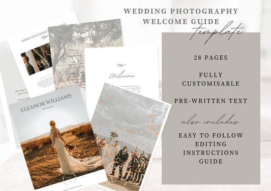 Photography pricing template for wedding photographers | Editable Photography Pricing and Portfolio Template Golden Haze