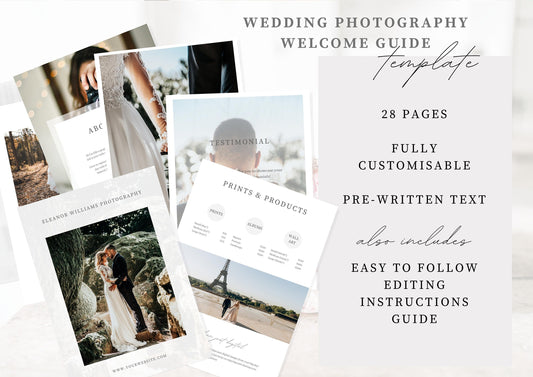 Photography pricing template|wedding photography|photography pricing guide| Editable Photography Portfolio & Pricing Template|Starlight