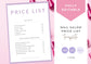 Nail Salon Services Pricing Menu | Pricing Guide | Nail Salon Template | Brochure Template | Business Template | Lollipop purple