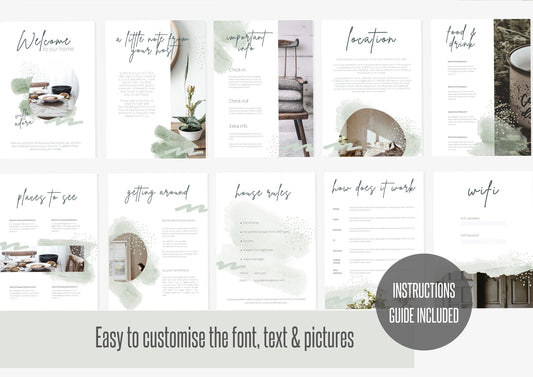 Welcome Book Template | Canva Template | AirBnb | Host Guide | Welcome Book | Home Rental Guidebook | Vacation Guide | Sorrel Green