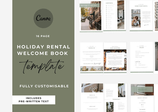 AirBnb Welcome Book Template | AirBnb | VRBO | HomeAway | Editable Home Rental Book | Home Rentals | Olive House