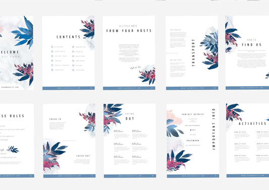 Welcome Book Template | Canva Template | AirBnb | Host Guide | Welcome Book | Home Rental Guidebook | Vacation Guide | Pink and Blue