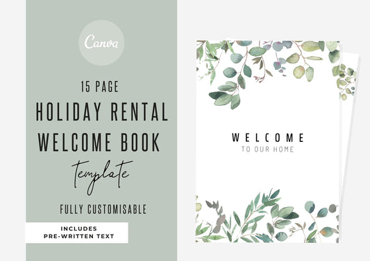 Airbnb welcome book, printable, instant download, fully editable to create the perfect guest book for your holiday rental | Fernwoods