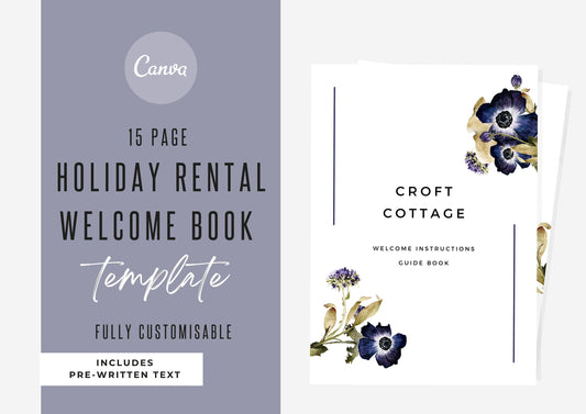 Welcome Book Template | Canva Template | AirBnb | Host Guide | Welcome Book | Home Rental Guidebook | Vacation Guide | Midnight Poppies