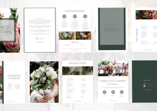 Wedding Florist Pricing Guide -  Welcome guide - Template for Florists - Florist Templates - Guide - Florist Brochure - Flora