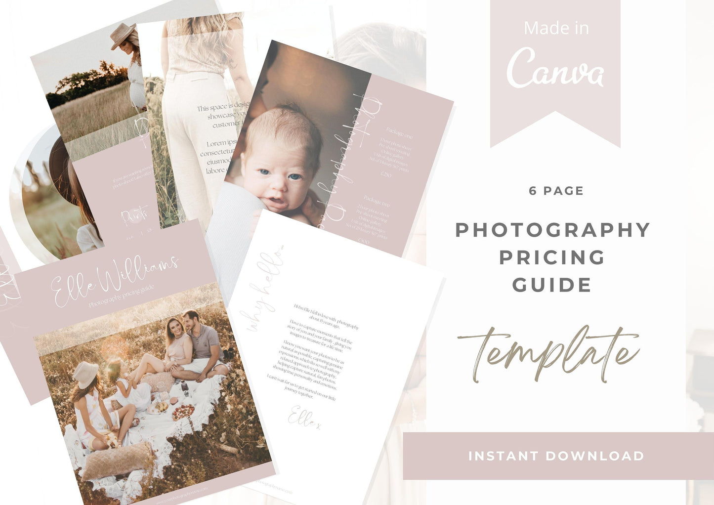 Template for Photographers - Customisable Photographer pricing brochure - Photography Guide - Digital Download