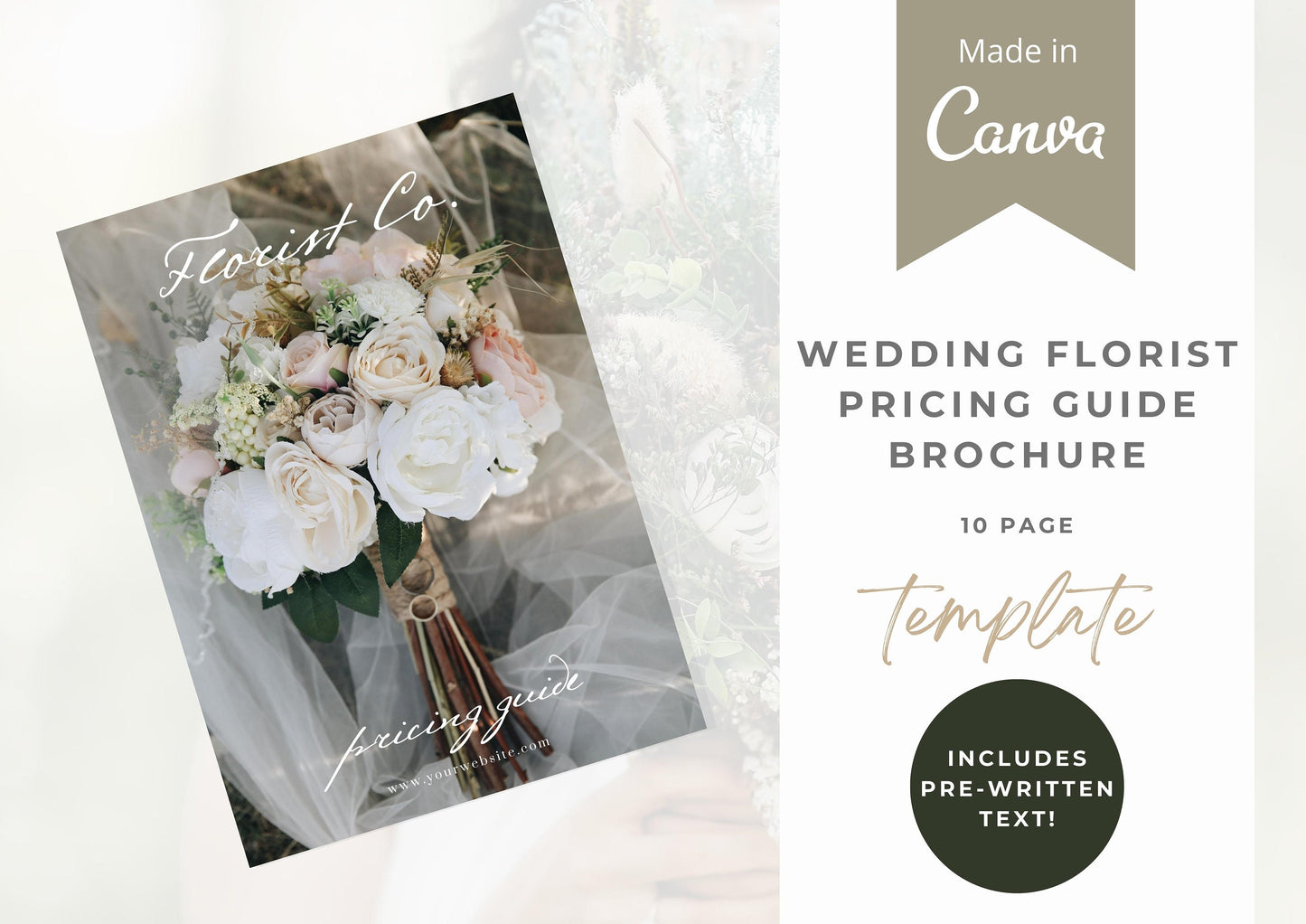 Customisable Wedding Florist Pricing Guide Template - Showcase Your Floral business with this Editable and Professional Template - Calla