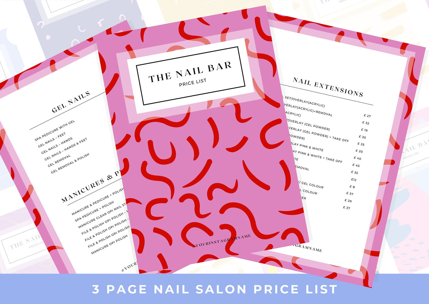 Nail Salon Services Pricing Menu | Pricing Guide | Nail Salon Template | Brochure Template | Business Template | Very Cherry