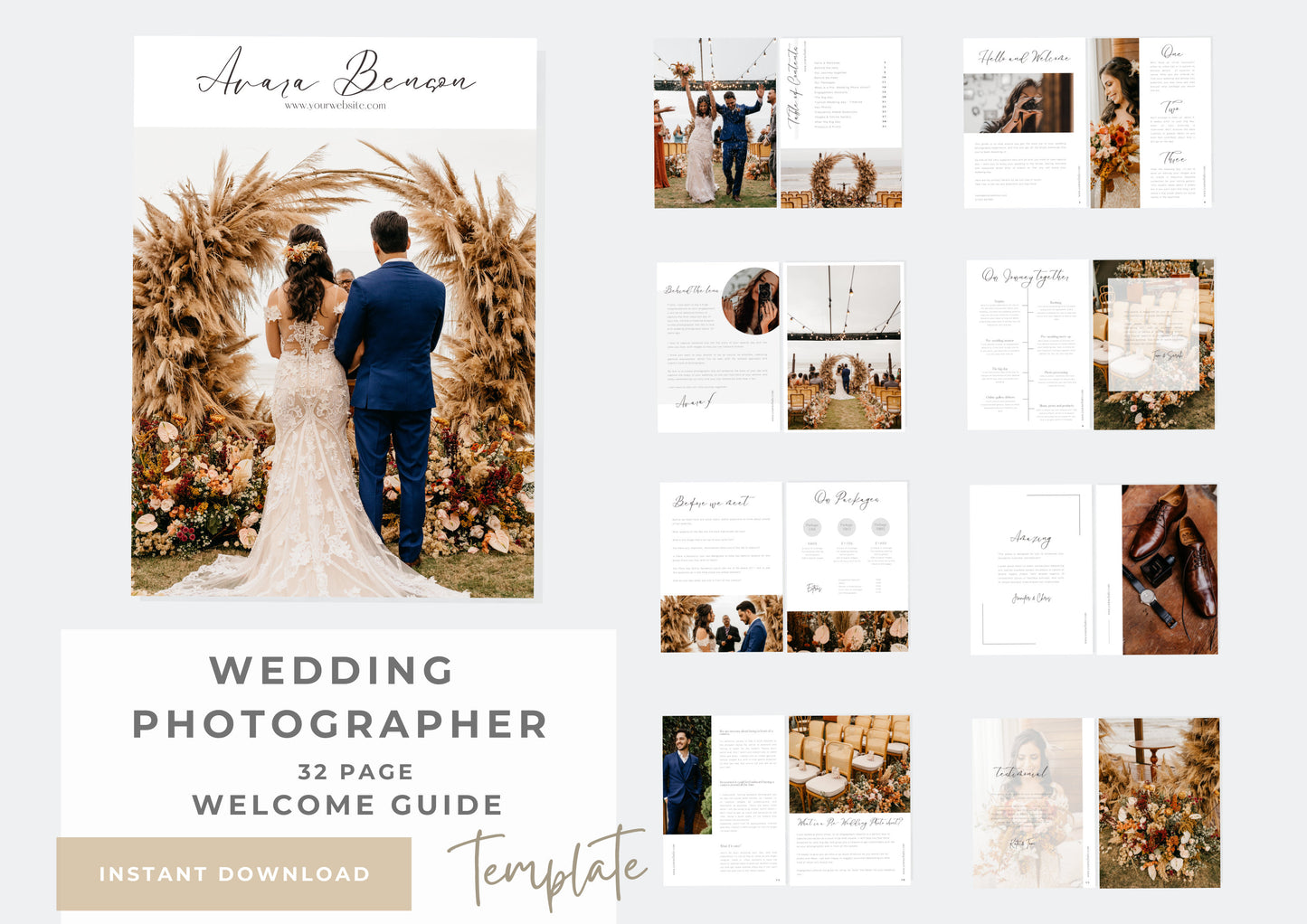 Photography pricing template|wedding photography|photography pricing guide|Photography Pricing & Portfolio Template Rustic