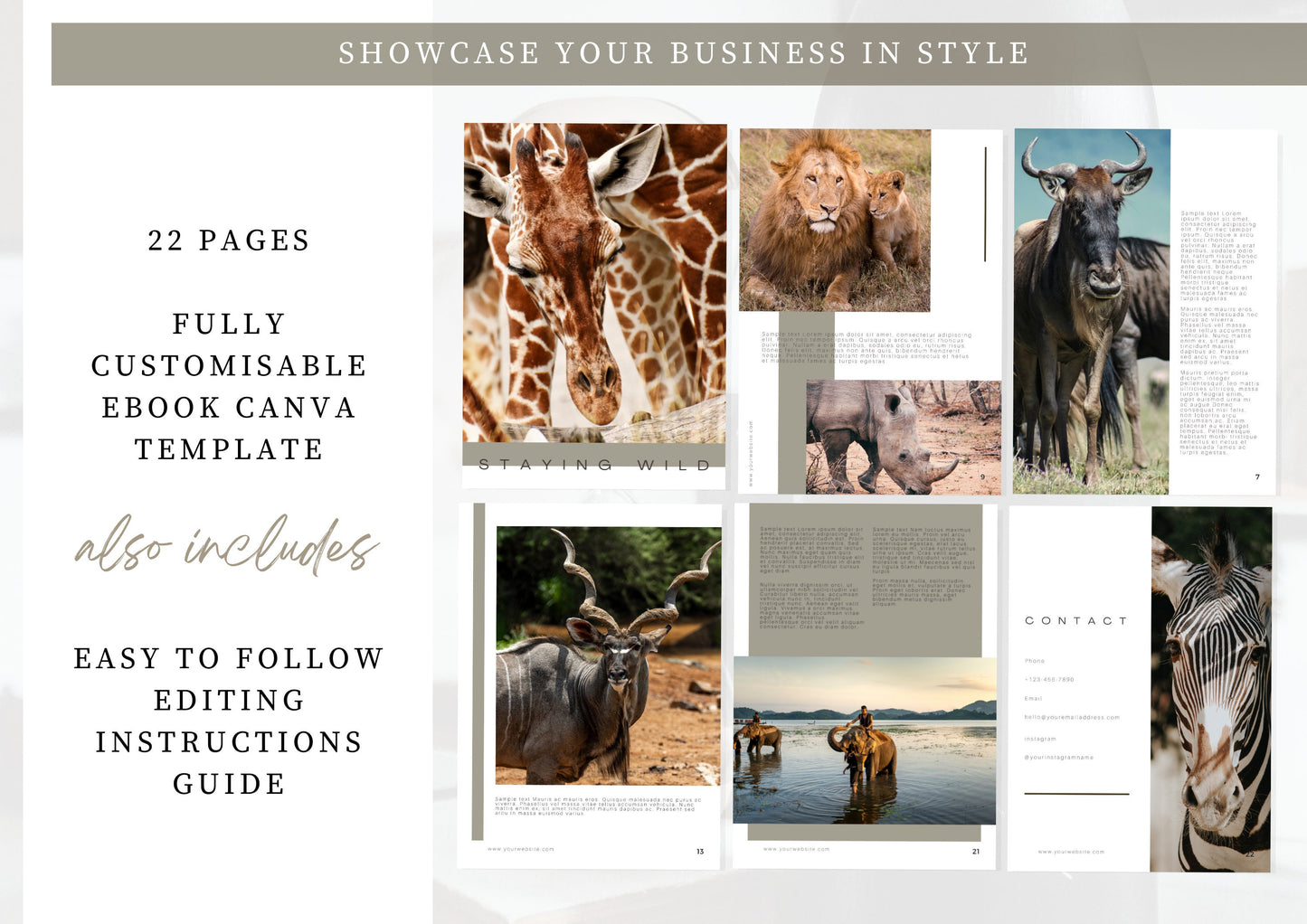 eBook Template|Portfolio Template|Brochure Template|Business Template|Magazine Template|Portfolio|digital download | Staying Wild