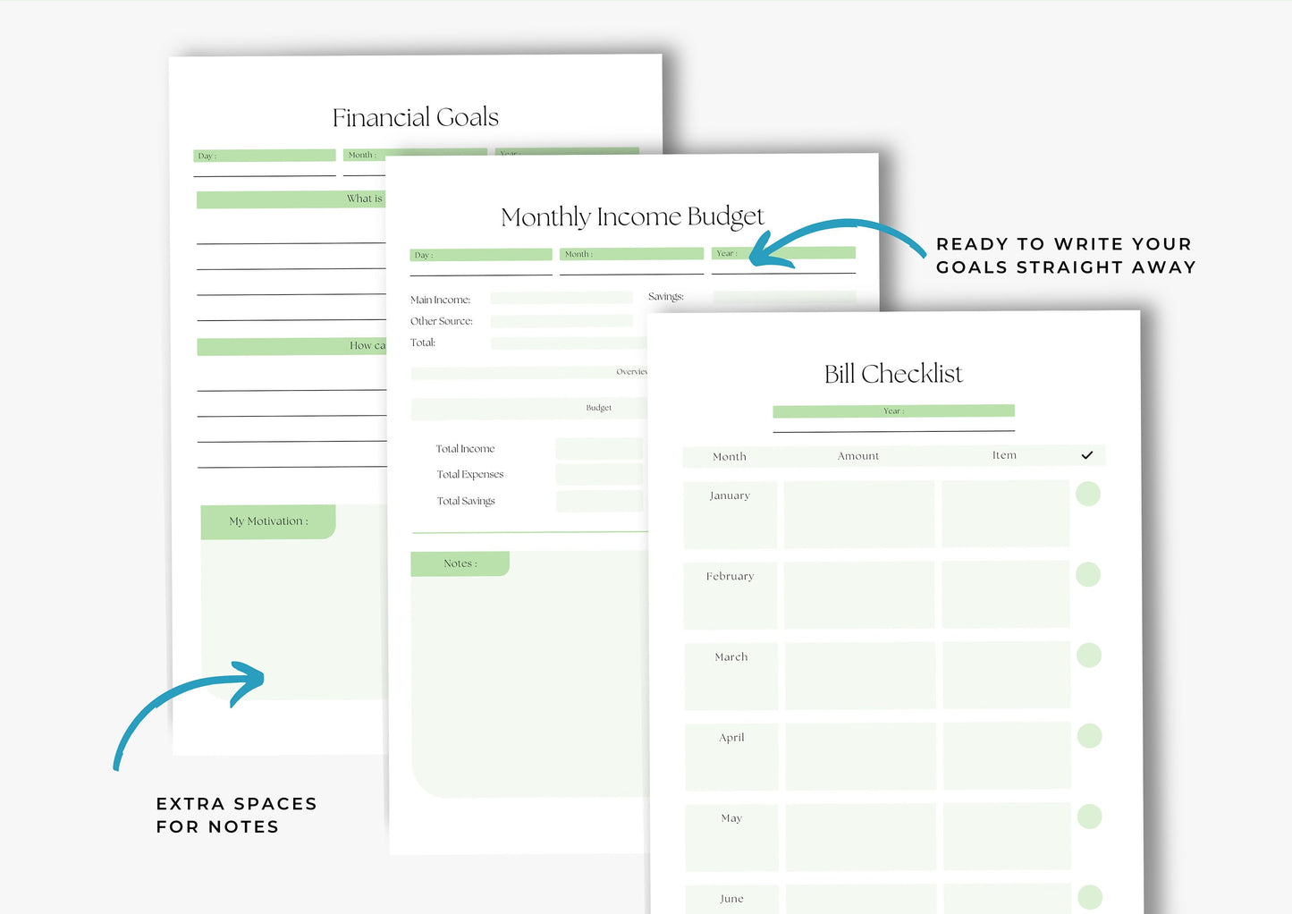 Debt and Finance Planner BUNDLE! Budget Planner, Printable Savings Planner, Debt, Bill, Spending, Income and Expenses Trackers, Apple