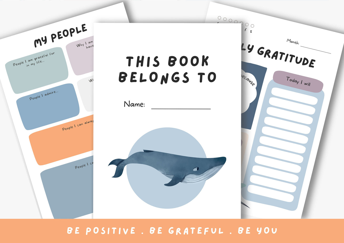 Gratitude Journal for kids, Positivity and Mindfulness Planner, Printable Journal, Under the Sea