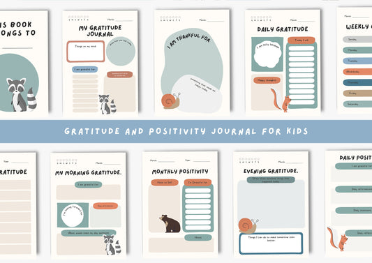 Gratitude Journal for kids, Positivity and Mindfulness Planner, Printable Journal, A4 Into the forest