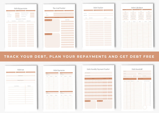 Debt Repayment Planner! A4 Debt Tracker, Printable Planner, Debt planning, Burnt Orange