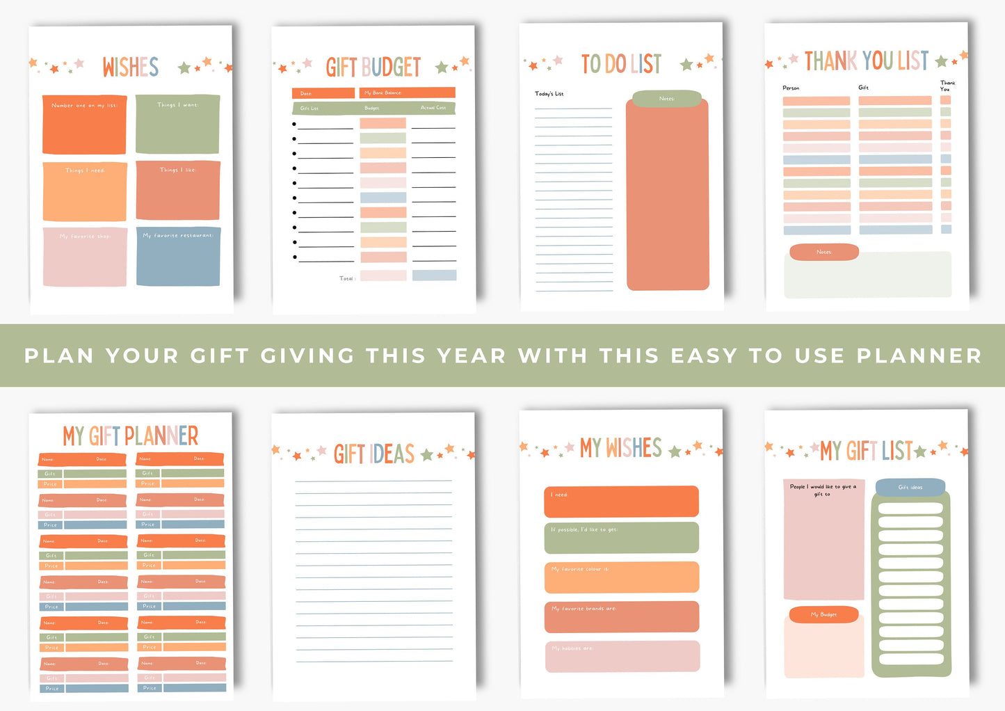 Wish List and Gift Planner, Gift Budget Planner Crumbles