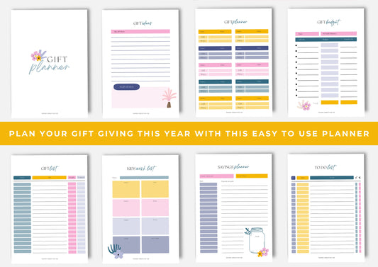 Gift Planner Printable, Gift Budgeting, Gift Tracker, Gift List Printable Instant Download, Sherbet