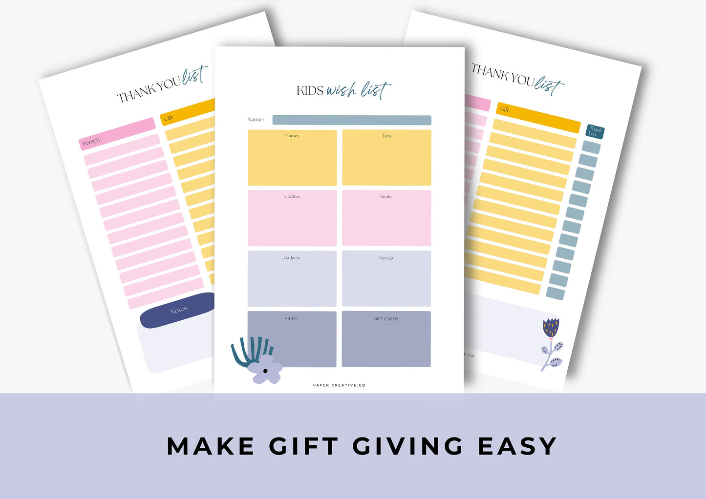 Gift Planner Printable, Gift Budgeting, Gift Tracker, Gift List Printable Instant Download, Sherbet