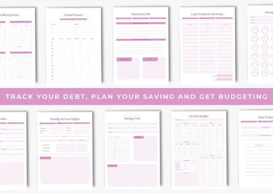 Debt and Finance Planner BUNDLE! Budget Planner, Printable Savings Planner, Debt, Bill, Spending, Income and Expenses Trackers, Grape