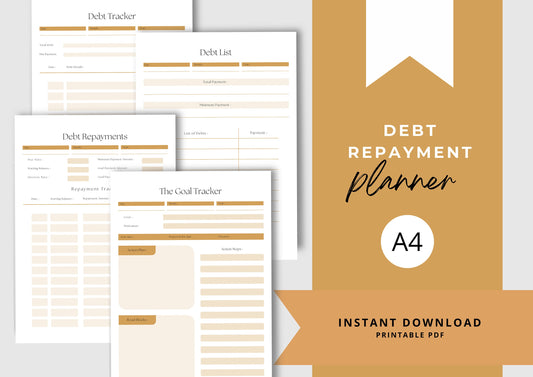 Debt Repayment Planner! Debt Tracker, Printable Planner, Debt planning, Biscotti