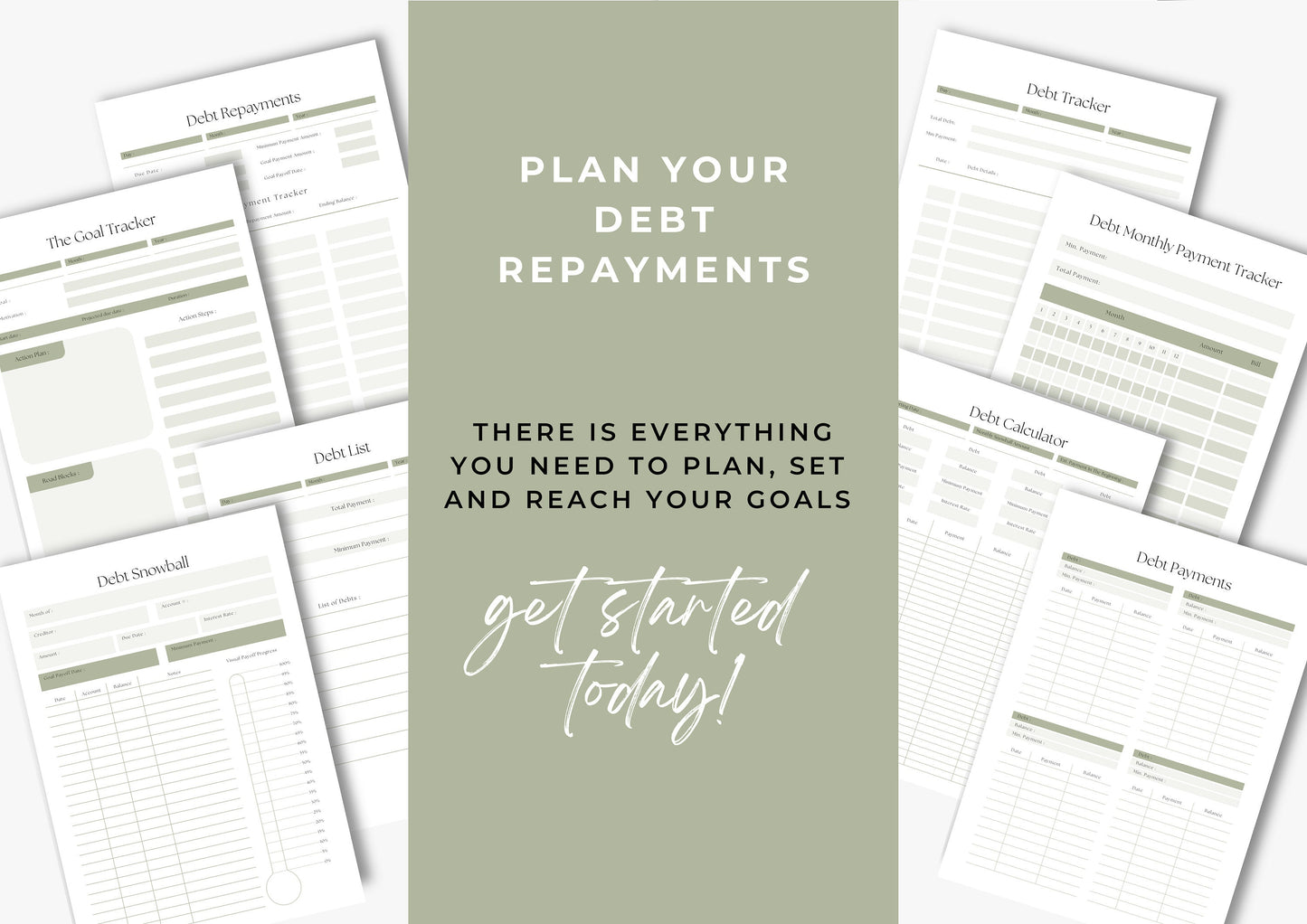 Debt Repayment Planner! A4 Debt Tracker, Printable Planner, Debt planning, Sage